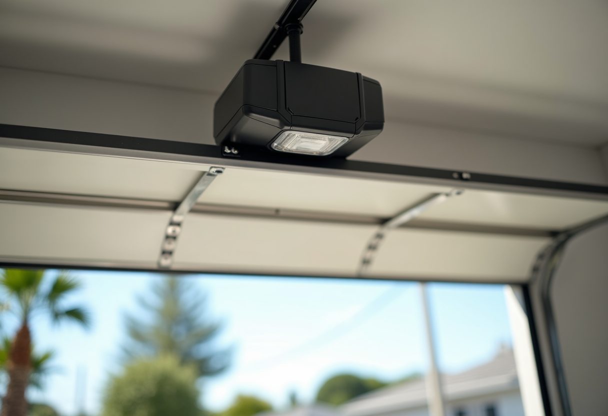 New garage door opener and rail installed — Mudgeeraba